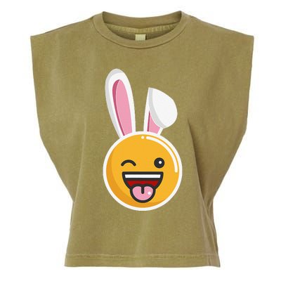 Easter Bunny Funny Egg Ears N Nose Tongue Out Cute Garment-Dyed Women's Muscle Tee