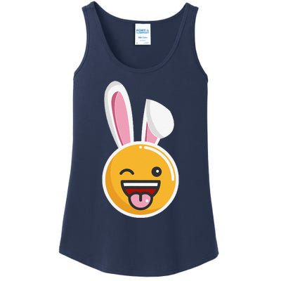 Easter Bunny Funny Egg Ears N Nose Tongue Out Cute Ladies Essential Tank