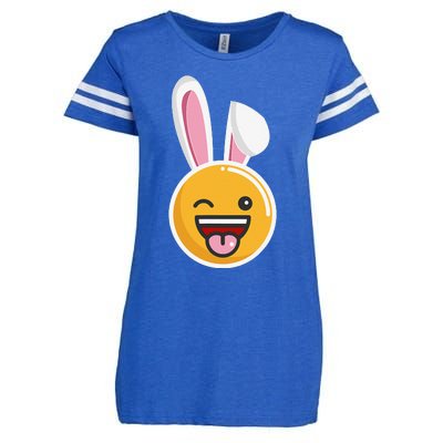 Easter Bunny Funny Egg Ears N Nose Tongue Out Cute Enza Ladies Jersey Football T-Shirt