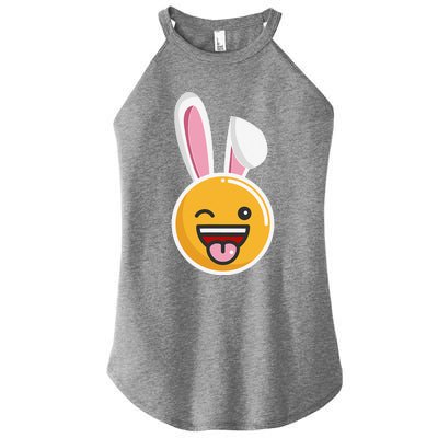 Easter Bunny Funny Egg Ears N Nose Tongue Out Cute Women's Perfect Tri Rocker Tank