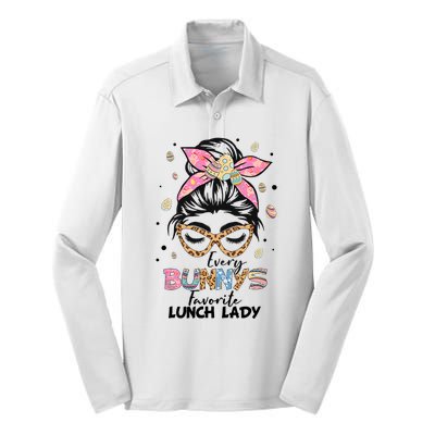 Every Bunny Favorite Lunch Lady Happy Easter Lunch Lady Lover Silk Touch Performance Long Sleeve Polo