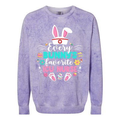 Every Bunnys Favorite Icu Nurse Funny Gift Funny Easter Day Funny Gift Colorblast Crewneck Sweatshirt