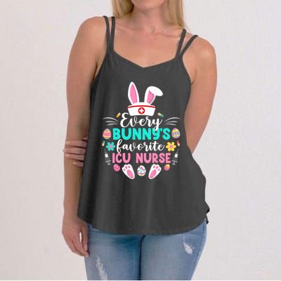 Every Bunnys Favorite Icu Nurse Funny Gift Funny Easter Day Funny Gift Women's Strappy Tank