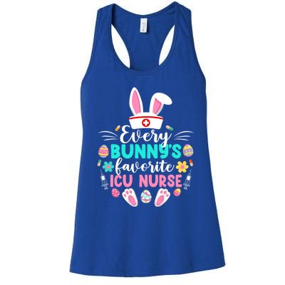 Every Bunnys Favorite Icu Nurse Funny Gift Funny Easter Day Funny Gift Women's Racerback Tank