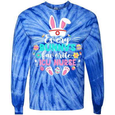 Every Bunnys Favorite Icu Nurse Funny Gift Funny Easter Day Funny Gift Tie-Dye Long Sleeve Shirt