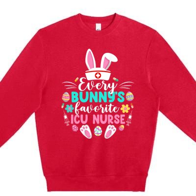 Every Bunnys Favorite Icu Nurse Funny Gift Funny Easter Day Funny Gift Premium Crewneck Sweatshirt