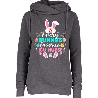 Every Bunnys Favorite Icu Nurse Funny Gift Funny Easter Day Funny Gift Womens Funnel Neck Pullover Hood