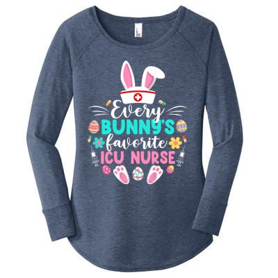 Every Bunnys Favorite Icu Nurse Funny Gift Funny Easter Day Funny Gift Women's Perfect Tri Tunic Long Sleeve Shirt