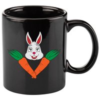 Easter Bunny Face With Carrots Gift 11oz C Handle Ceramic Mug