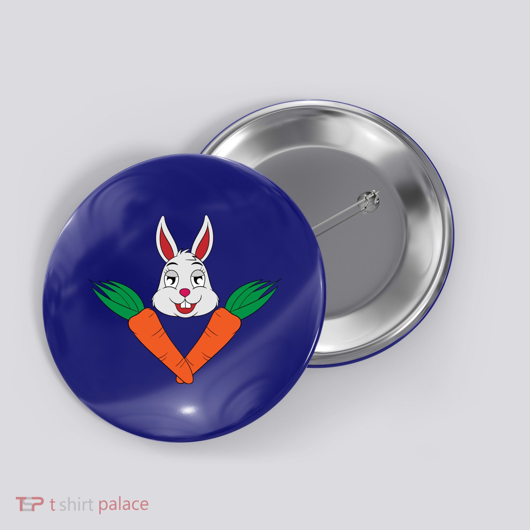 Easter Bunny Face With Carrots Gift Button