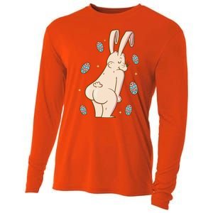 Easter Bunny Funny Twerk Cooling Performance Long Sleeve Crew