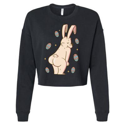Easter Bunny Funny Twerk Cropped Pullover Crew