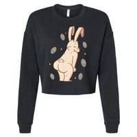 Easter Bunny Funny Twerk Cropped Pullover Crew