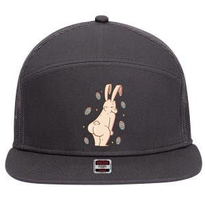 Easter Bunny Funny Twerk 7 Panel Mesh Trucker Snapback Hat