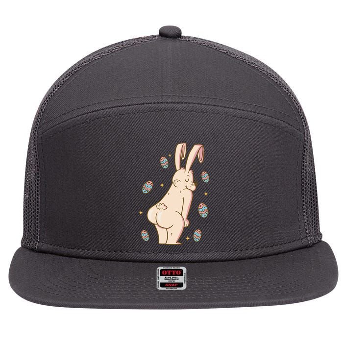 Easter Bunny Funny Twerk 7 Panel Mesh Trucker Snapback Hat