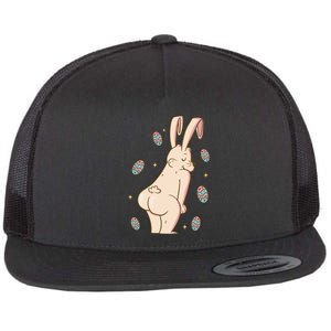 Easter Bunny Funny Twerk Flat Bill Trucker Hat