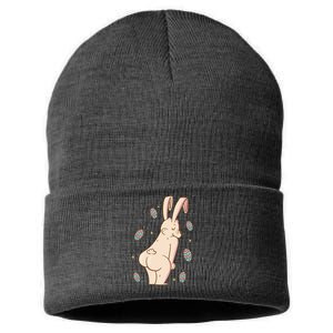 Easter Bunny Funny Twerk Sustainable Knit Beanie