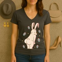 Easter Bunny Funny Twerk Women's V-Neck T-Shirt