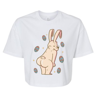 Easter Bunny Funny Twerk Bella+Canvas Jersey Crop Tee