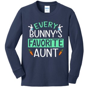 Every Bunny's Favorite Aunt Happy Easter Sunday Aunt Gift Kids Long Sleeve Shirt