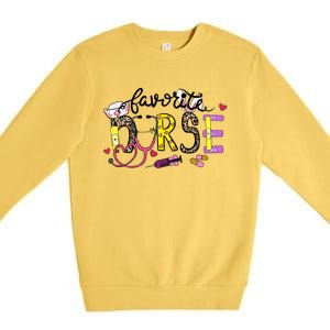 Every Bunnys Favorite Nurse Cute Easter Day Nurses Gift Premium Crewneck Sweatshirt