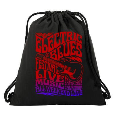Electric Blues Festival Live Music Santa Cruz California Drawstring Bag