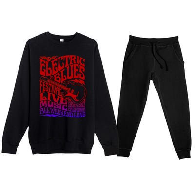 Electric Blues Festival Live Music Santa Cruz California Premium Crewneck Sweatsuit Set