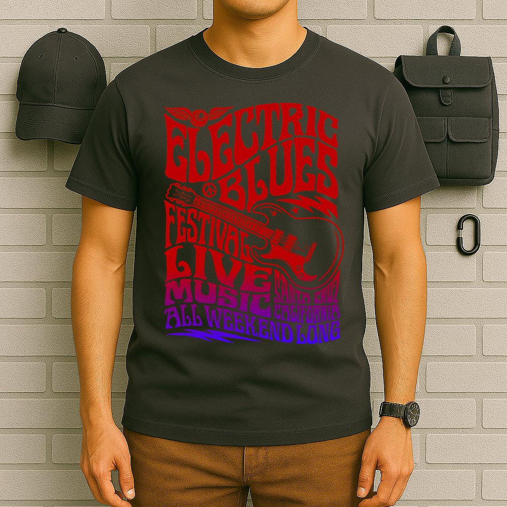 Electric Blues Festival Live Music Santa Cruz California T-Shirt