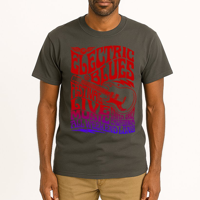 Electric Blues Festival Live Music Santa Cruz California Tall T-Shirt