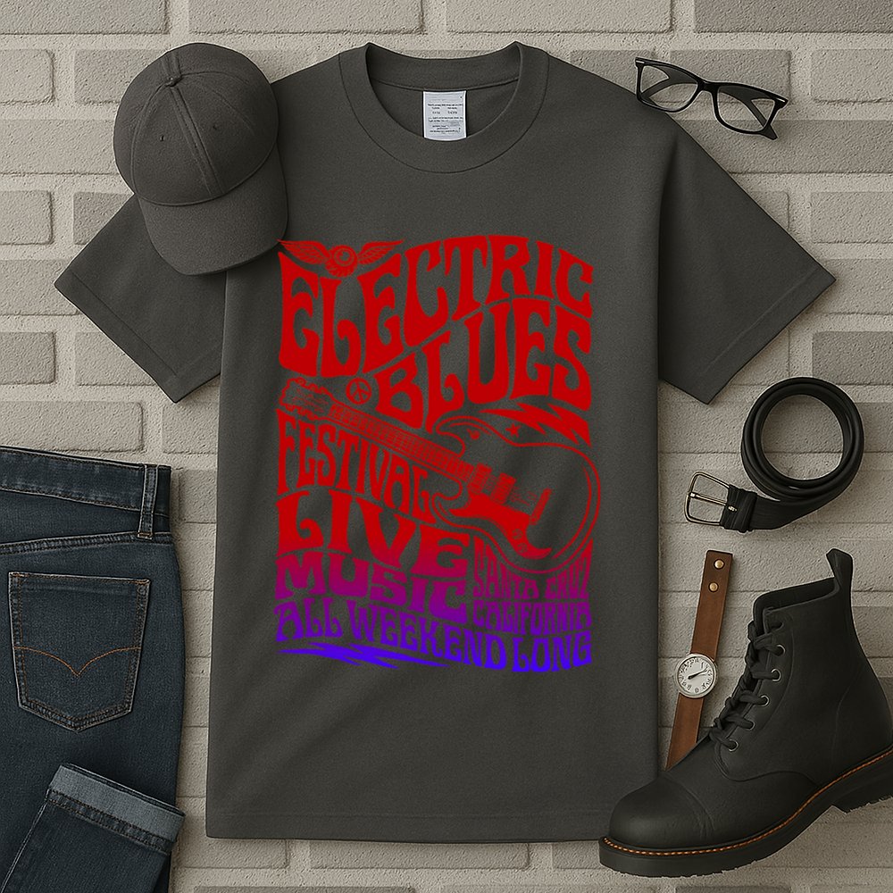 Electric Blues Festival Live Music Santa Cruz California Tall T-Shirt