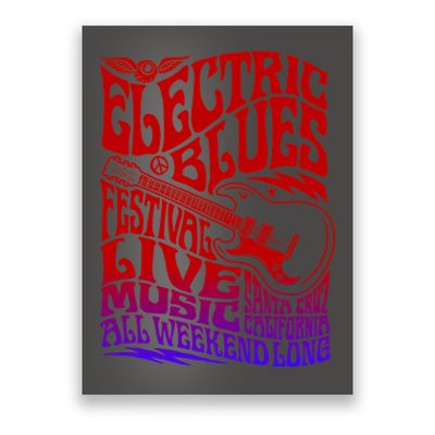 Electric Blues Festival Live Music Santa Cruz California Poster