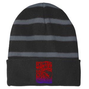 Electric Blues Festival Live Music Santa Cruz California Striped Beanie with Solid Band