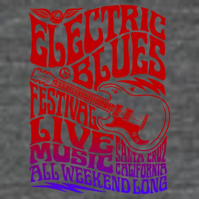 Electric Blues Festival Live Music Santa Cruz California Women's V-Neck T-Shirt