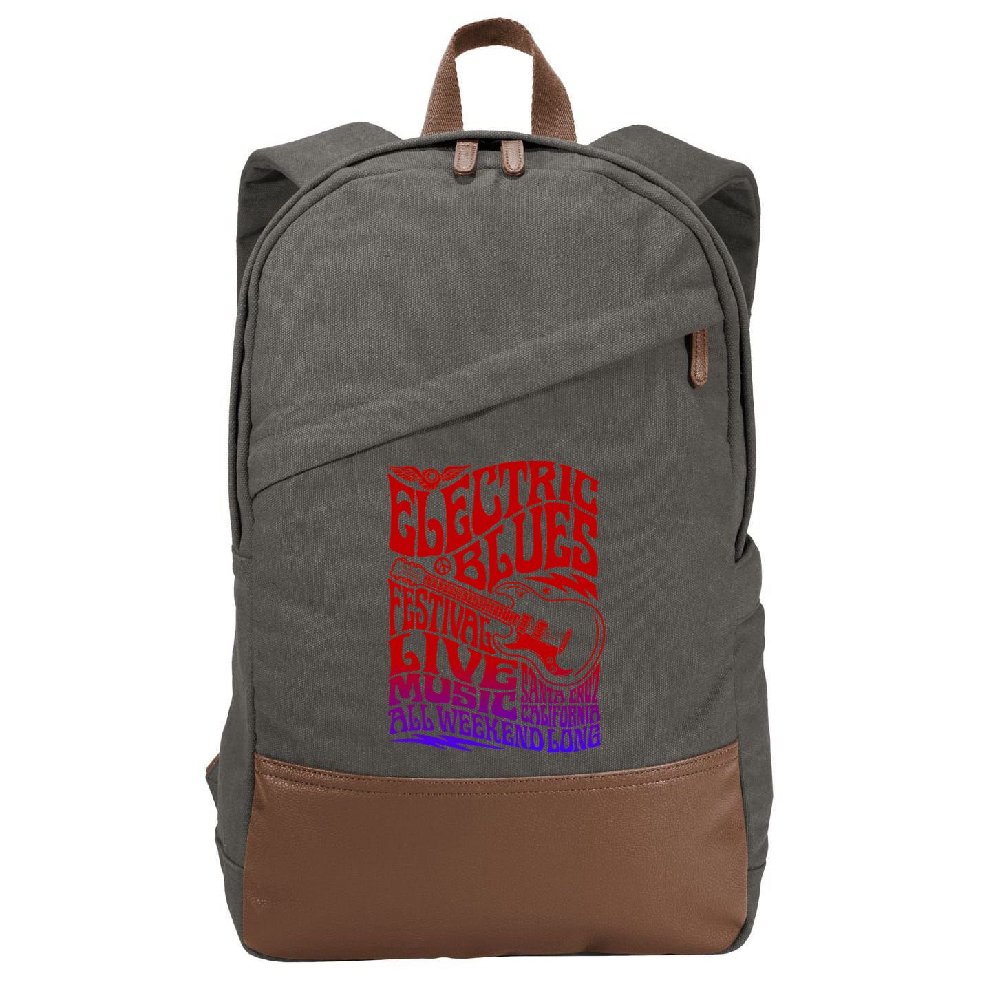 Electric Blues Festival Live Music Santa Cruz California Cotton Canvas Backpack