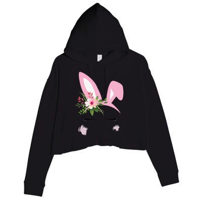 Easter Bunny For Tween Nage Women Crop Fleece Hoodie