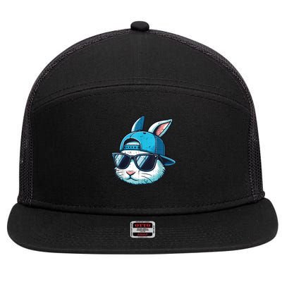 Easter Bunny Face Baseball Cap Sunglasses Rabbit Boy 7 Panel Mesh Trucker Snapback Hat