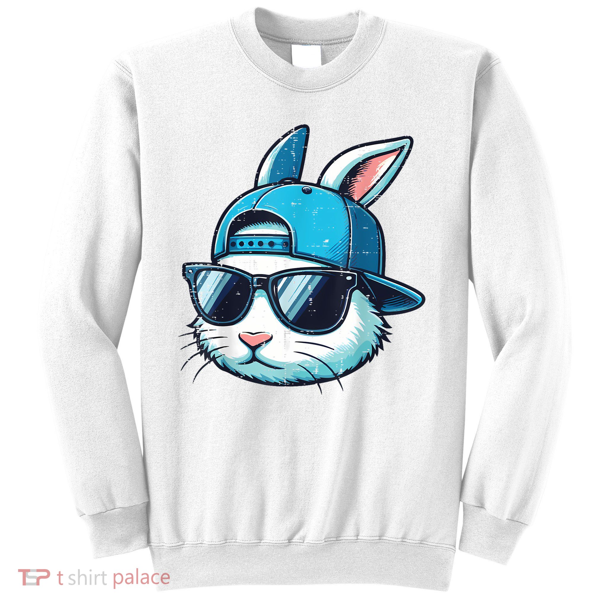 Easter Bunny Face Baseball Cap Sunglasses Rabbit Boy Sweatshirt