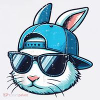 Easter Bunny Face Baseball Cap Sunglasses Rabbit Boy Tall T-Shirt