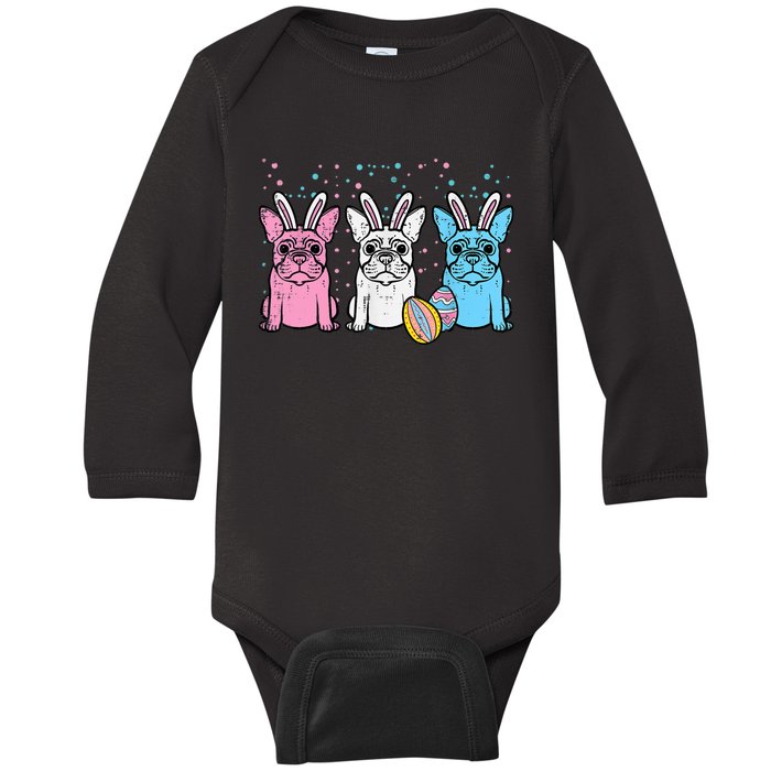 Easter Bunny French Bulldogs Frenchie Dogs Men Women Baby Long Sleeve Bodysuit