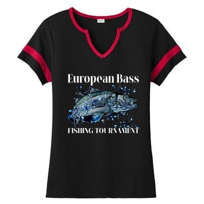 European Bass Fishing Tournament Ladies Halftime Notch Neck Tee