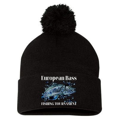 European Bass Fishing Tournament Pom Pom 12in Knit Beanie