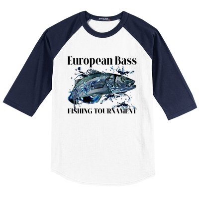 European Bass Fishing Tournament Baseball Sleeve Shirt