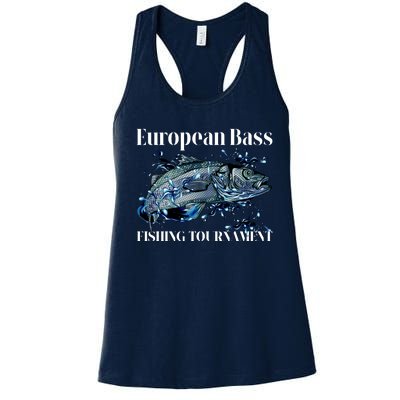 European Bass Fishing Tournament Women's Racerback Tank