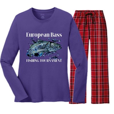 European Bass Fishing Tournament Women's Long Sleeve Flannel Pajama Set 