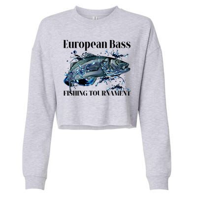 European Bass Fishing Tournament Cropped Pullover Crew