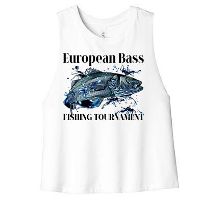 European Bass Fishing Tournament Women's Racerback Cropped Tank