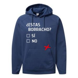 Estas Birracho? Funny Spanish Gift Performance Fleece Hoodie