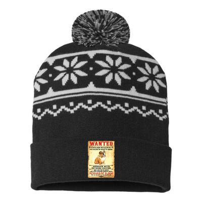 English Bulldog Funny Dog Lover Gifts USA-Made Snowflake Beanie