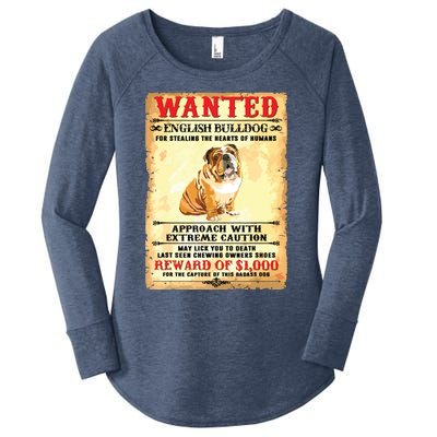 English Bulldog Funny Dog Lover Gifts Women's Perfect Tri Tunic Long Sleeve Shirt