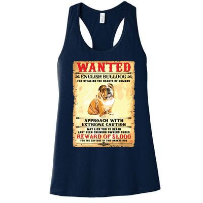 English Bulldog Funny Dog Lover Gifts Women's Racerback Tank